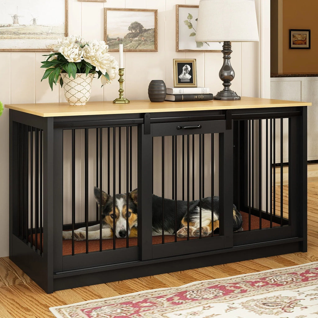Résidence pour animaux de compagnie avec renfort en tube de fer Cage pour chien élégante et robuste