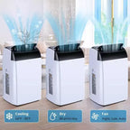 Climatiseur GustoWave 14000 BTU avec télécommande, unité de climatisation portable pour pièces jusqu'à 70 m², blanc/noir