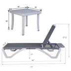 Kozyard Alan Chaise longue de patio inclinable et réglable, entièrement plate, en aluminium et résine de polypropylène