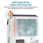 Climatiseur GustoWave 14000 BTU avec télécommande, unité de climatisation portable pour pièces jusqu'à 70 m², blanc/noir