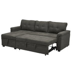 Canapé d'angle réversible convertible avec lit gigogne, méridienne de rangement et pieds durables