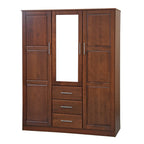 Palace Imports Armoire Cosmo 3 portes 100 % bois massif avec portes en bois massif ou portes miroir