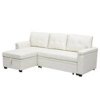 Canapé d'angle réversible convertible avec lit gigogne, méridienne de rangement et pieds durables