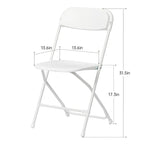 Chaise pliante en plastique, lot de 10, capacité de 158 kg pour événements, bureau, mariage, fête, pique-nique, cuisine, salle à manger