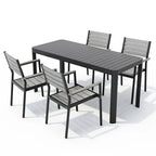 Ensemble de salle à manger extérieur 5/7 pièces en aluminium avec chaises empilables et table extensible