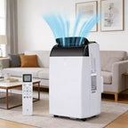 Climatiseur GustoWave 14000 BTU avec télécommande, unité de climatisation portable pour pièces jusqu'à 70 m², blanc/noir