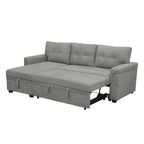 Canapé d'angle réversible convertible avec lit gigogne, méridienne de rangement et pieds durables