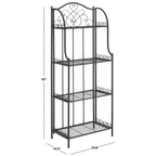 SAFAVIEH Bryn Étagère de boulanger d'extérieur victorienne en fer forgé à 4 niveaux - 63,5 cm l x 38,1 cm P x 160 cm H - 25L x 15P x 63H