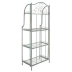 SAFAVIEH Bryn Étagère de boulanger d'extérieur victorienne en fer forgé à 4 niveaux - 63,5 cm l x 38,1 cm P x 160 cm H - 25L x 15P x 63H