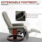 Fauteuil inclinable manuel pivotant en similicuir HomCom avec repose-pieds confortable et relaxant
