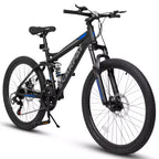 VTT Okak 26 pouces avec freins à disque, vélo adulte 21 vitesses avec cadre durable et double amortissement arrière, vélo pour le cyclisme sur route en ville