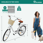 Moasis24/26 Vélo Cruiser 7 Vitesses, Vélo à Cadre Bas Ajustable, Vélo de Ville, Bicyclette